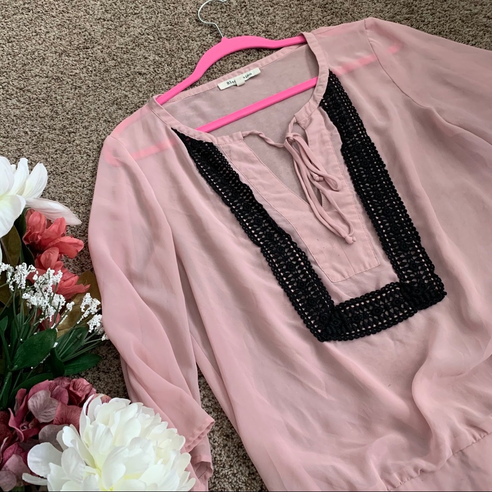 Sheer Pink & Black Shirt
